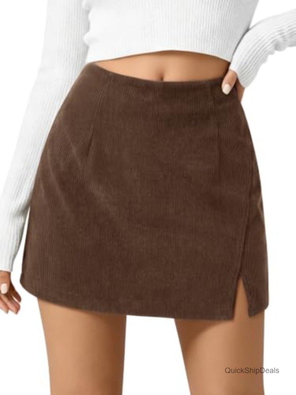 Corduroy Mini Skirt High Waisted A-Line Fall Winter
